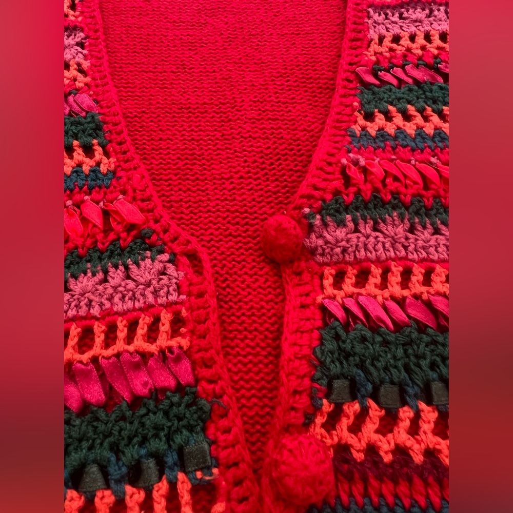 Vintage American Weekend Multi Stripe Sweater Vest Knit Medium - Picture 7 of 9